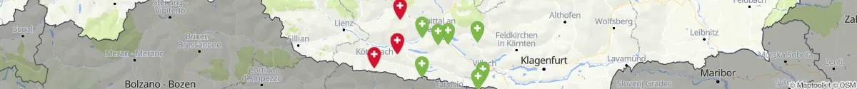 Kartenansicht für Apotheken-Notdienste in der Nähe von Großkirchheim (Spittal an der Drau, Kärnten)